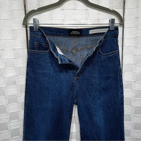 NYDJ Women’s Vintage Wide Leg Mid Rise Blue Denim Jeans Size 4 Hippie Boho - Picture 15 of 15